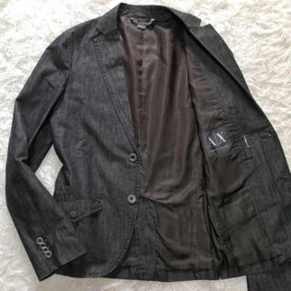 アルマーニエクスチェンジ(ARMANI EXCHANGE)のM アルマーニエクスチェンジ コットン リネン テーラード ジャケット 灰 春夏(テーラードジャケット)