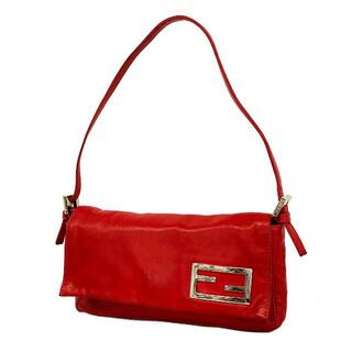 フェンディ(FENDI)の【4hb1871】フェンディ ハンドバッグ/レザー/レッド/シルバー金具 【中古】 レディース(ハンドバッグ)