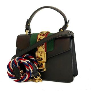 グッチ(Gucci)の【4hb1879】グッチ ツーウェイバッグ/シェリーライン/シルヴィ/470270/レザー/ブラック/ゴールド金具 【中古】 レディース(その他)