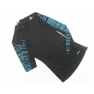 アディダス(adidas)のadidas アディダス トレーニングウェア カットソー sizeS/黒ｘ緑 ■◇ メンズ(Tシャツ/カットソー(七分/長袖))