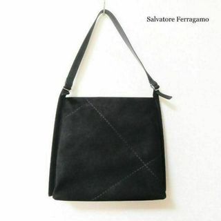 Salvatore Ferragamo - 良品 綺麗 サルヴァトーレフェラガモ スエード ステッチ セミショルダー バッグ