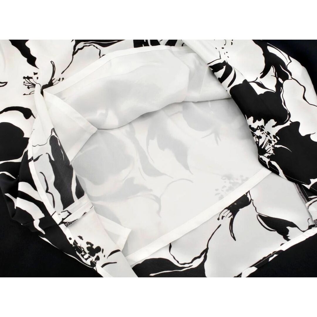 COUP DE CHANCE(クードシャンス)のCOUP DE CHANCE クードシャンス 花柄 シャーリング Aライン 台形 スカート size34/白ｘ黒 ■◇ レディース レディースのスカート(ロングスカート)の商品写真
