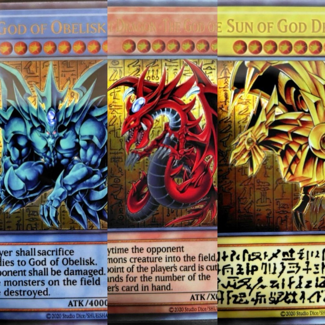 遊戯王(ユウギオウ)の遊戯王OCGデュエルモンスターズ「三幻神」スペシャルカードセット（ステンレス製） エンタメ/ホビーのトレーディングカード(シングルカード)の商品写真