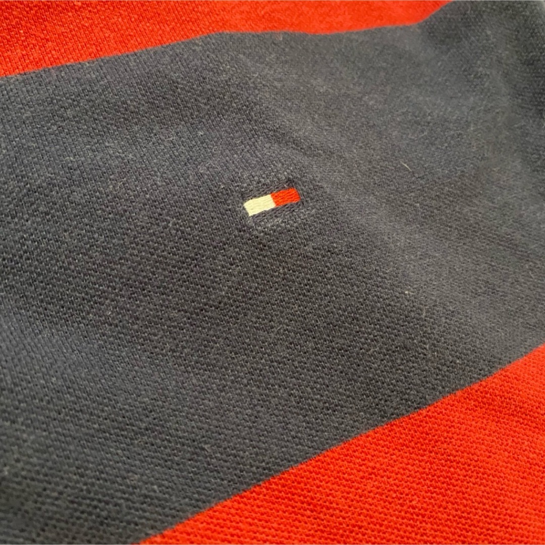 TOMMY HILFIGER(トミーヒルフィガー)のA-253★トミーヒルフィガー★ネイビー×レッド ボーダー ロゴ刺繍 ポロシャツ メンズのトップス(ポロシャツ)の商品写真