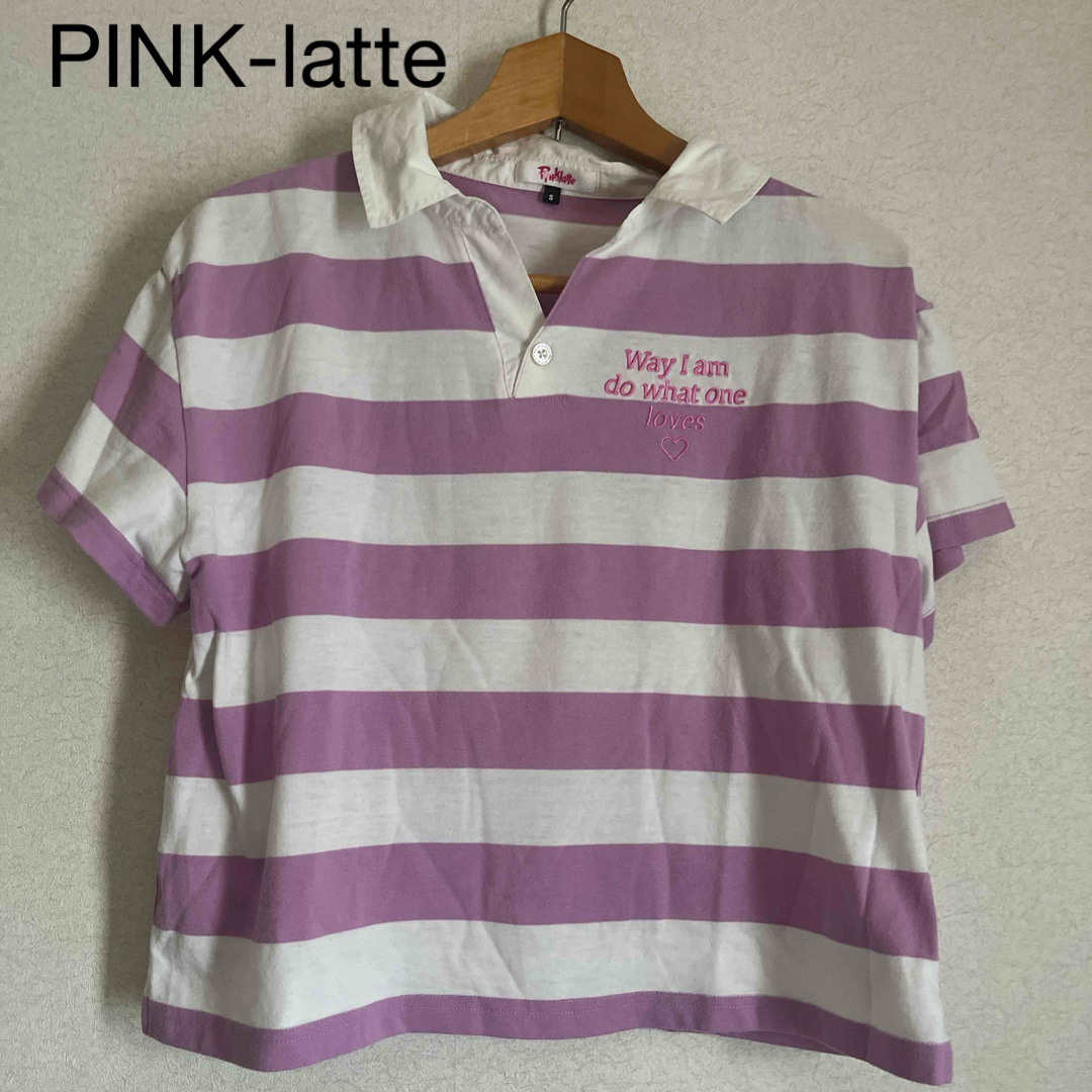 PINK-latte ボーダートップス　160㎝ キッズ/ベビー/マタニティのキッズ服女の子用(90cm~)(Tシャツ/カットソー)の商品写真