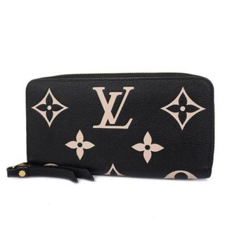 ルイヴィトン(LOUIS VUITTON)の【4hb1920】ルイヴィトン 長財布/モノグラム・アンプラント/ジッピーウォレット/M80481/ブラック/ベージュ【中古】レディース(財布)