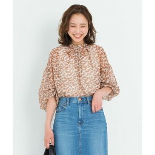 ニジュウサンク(23区)の23区 【洗える】シアーフラワープリント ブラウス ¥23,100  キャメル系(シャツ/ブラウス(長袖/七分))