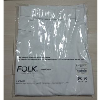 FOLK - 男子パンツ ホワイト LLサイズ  白衣 スクラブ