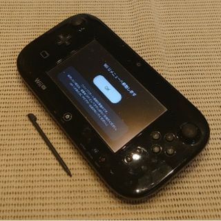 ウィーユー(Wii U)の02775 完動品WiiUゲームパッド本体&タッチペンのみブラック送料込(家庭用ゲーム機本体)