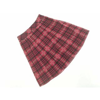 UNTITLED アンタイトル シフォン チェック Aライン 台形 スカート size3/赤ｘ黒 ■◇ レディース