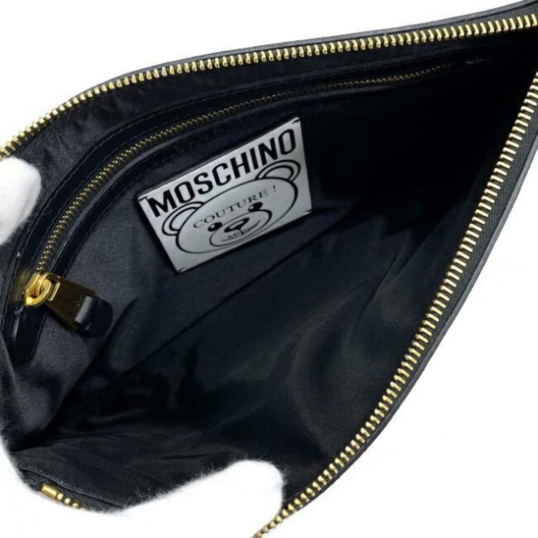 モスキーノ クチュール クラッチバッグ ブラック ブラウン 2A 8444 8210 2001 未使用 新品 レザー Sランク MOSCHINO COUTURE! クマ ストラップ付 プリント 熊 THIS IS NOT レディースのバッグ(ハンドバッグ)の商品写真