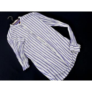 ザラ(ZARA)のZARA ザラ ストライプ バンドカラー シャツ sizeS/白ｘ青 ■◇ メンズ(シャツ)