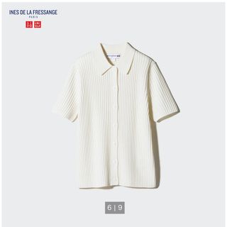 ユニクロ(UNIQLO)のUNIQLO リブポロカーディガン（半袖）(カーディガン)