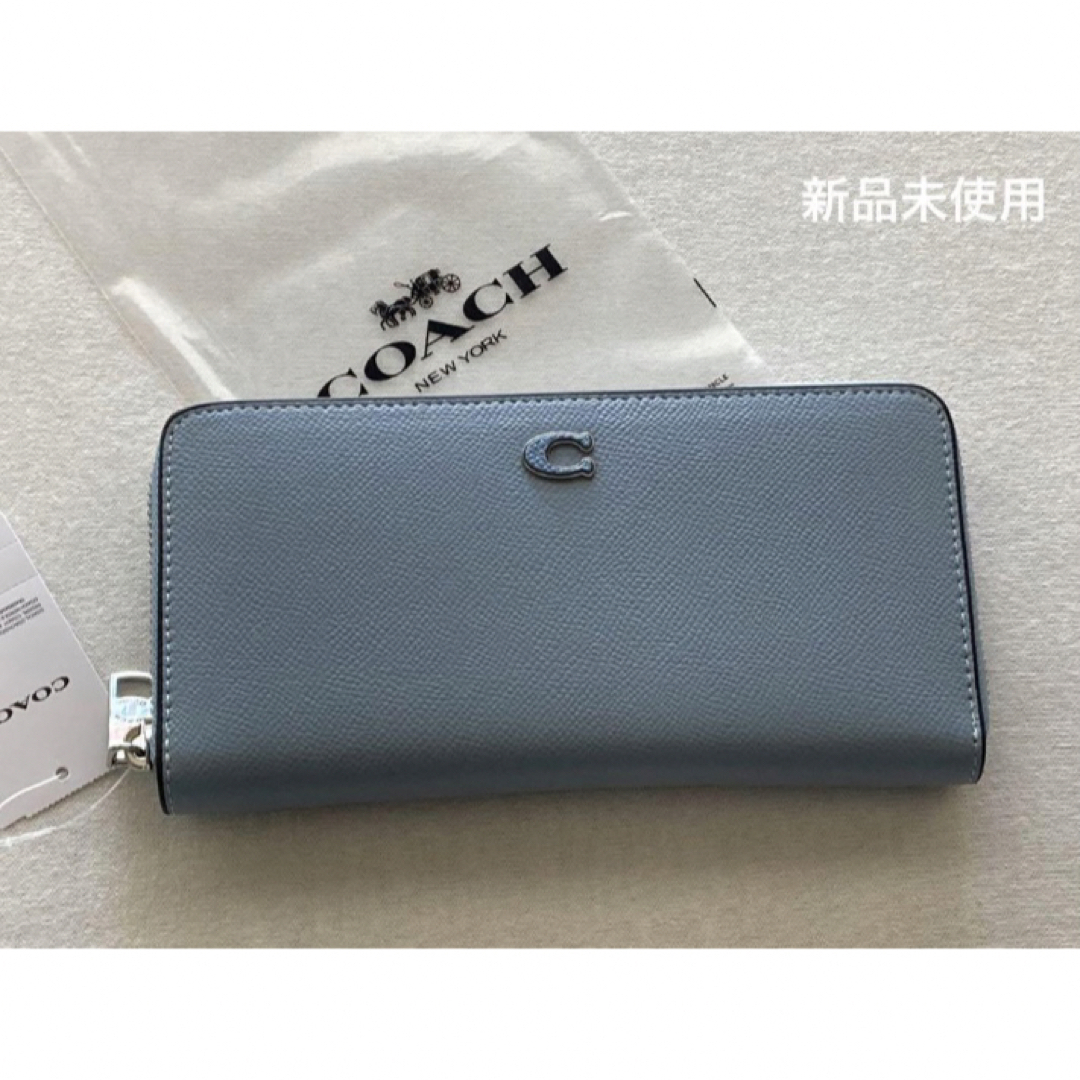 新品　COACH コーチ　長財布　ブルー　水色　Cロゴ | フリマアプリ ラクマ