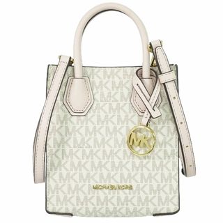 マイケルコース(Michael Kors)の本物 マイケルコース MICHAEL KORS マーサー 2WAY ショルダーバッグ ハンドバッグ コーティングキャンバス ベージュ ピンク バッグ 中古(ショルダーバッグ)