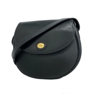 Dior - 【4hb1958】クリスチャンディオール ショルダーバッグ/レザー/ブラック/ゴールド金具 【中古】 レディース