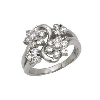 リング 指輪 14号 Pt900 プラチナ Sランク ダイヤモンド 新品 仕上げ済み 美品 メレー ダイヤ 宝石 フラワー ジュエリー アクセサリー 人気 レディース ダイヤリング 宝飾 女性 プラチナリング ダイヤモンドリング(リング(指輪))