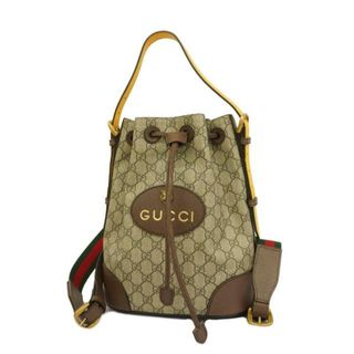 グッチ(Gucci)の【4hb1981】グッチ リュックサック/GGスプリーム/シェリーライン/473875/PVC/レザー/ブラウン/ゴールド金具 【中古】 メンズ/レディース/ユニセックス(リュック/バックパック)