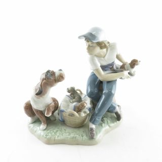 美品 LLADRO リヤドロ 5376 この子はぼくの！ フィギュリン 少年 犬 置物 陶器人形 西洋陶磁 オブジェ SU6455A2 (置物)