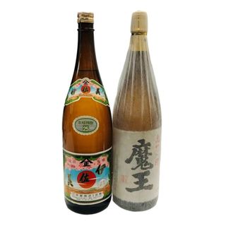 幸せ薩摩芋焼酎2本セット 白玉醸造 魔王 1800ml 25度 / 甲斐商店 伊佐美 1800ml 25度 芋焼酎 【未開栓品】 22404K2572(焼酎)