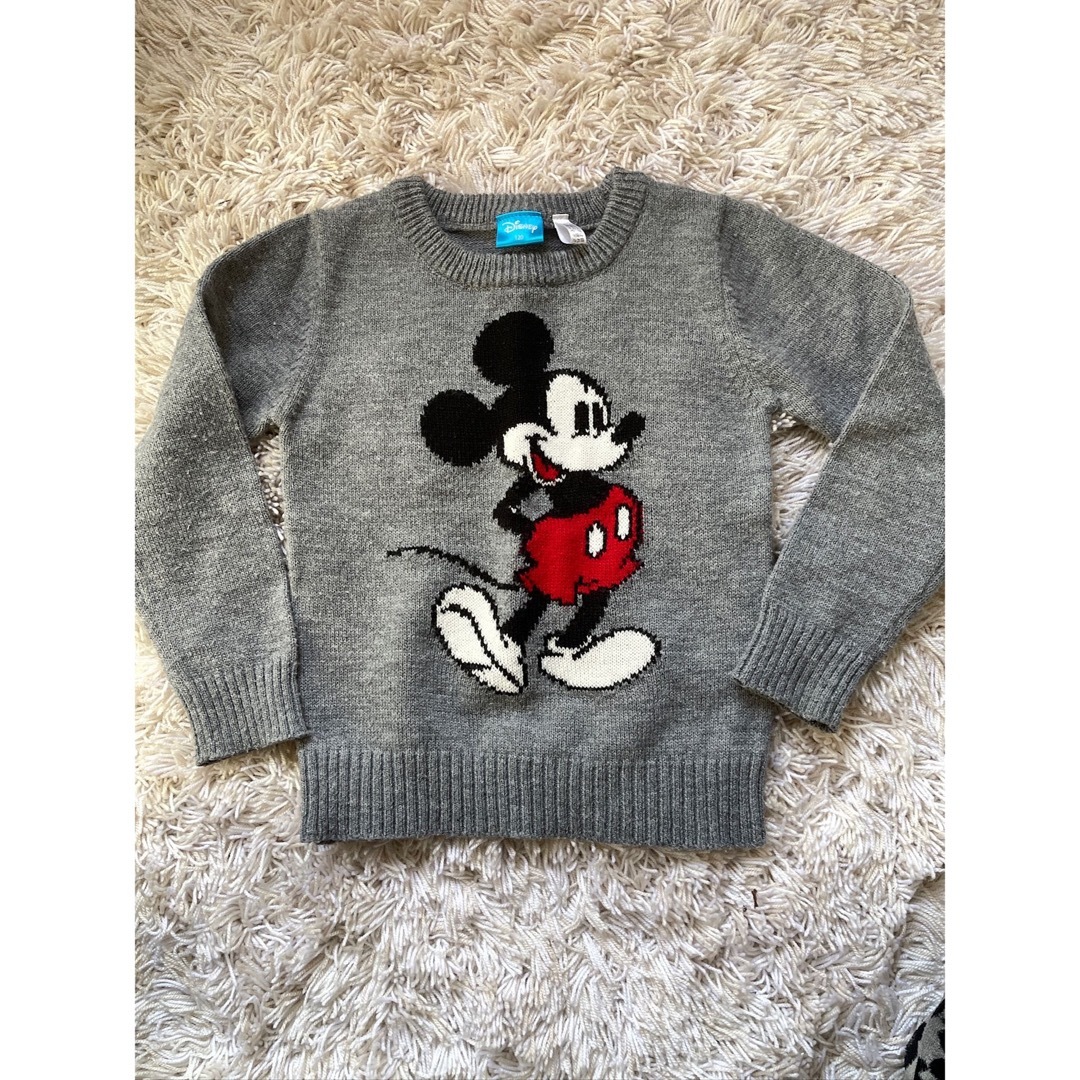 120 ミッキーマウス　disney ニットセーター キッズ/ベビー/マタニティのキッズ服男の子用(90cm~)(ニット)の商品写真