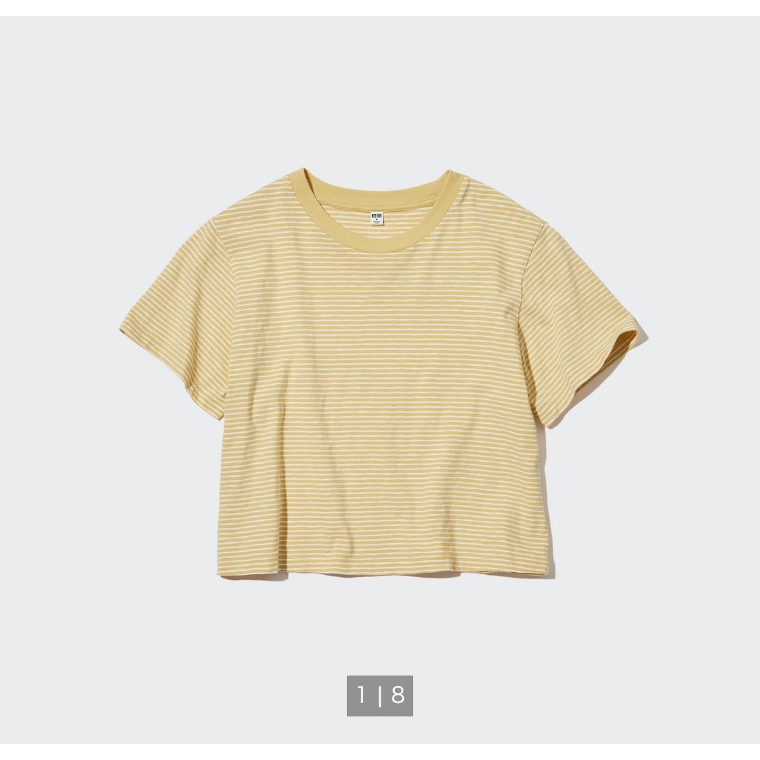 UNIQLO(ユニクロ)のスラブジャージーボーダークロップドT レディースのトップス(Tシャツ(半袖/袖なし))の商品写真