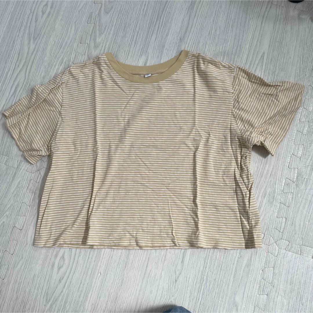 UNIQLO(ユニクロ)のスラブジャージーボーダークロップドT レディースのトップス(Tシャツ(半袖/袖なし))の商品写真
