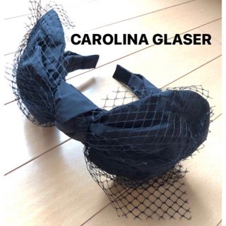 カロリナグレイサー(CAROLINA GLASER)の未使用　チュールカチューシャ　ブラック　リボン(カチューシャ)