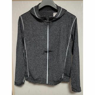 【新品】トレーニングジャケット フード XL＜グレー＞パーカー ストレッチ 灰色(ジャージ)