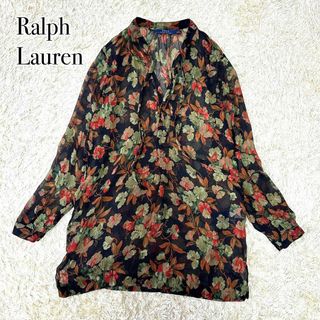 ポロラルフローレン(POLO RALPH LAUREN)のラルフローレン 現行タグ 花柄 ボタニカル シアー ボウタイ シャツ ブラウス(シャツ/ブラウス(長袖/七分))