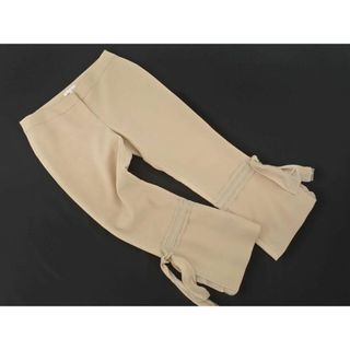 TO BE CHIC - TO BE CHIC トゥービーシック スリット リボン パンツ size40/ベージュ ■■ レディース