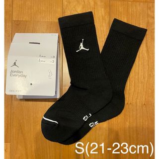 Jordan Brand（NIKE） - 新品　ジョーダン　S(21-23cm)   エブリデイ  クルーソックス　黒1足