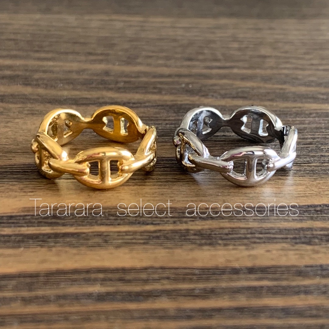 ●stainless アンカーRing S●金属アレルギー対応 レディースのアクセサリー(リング(指輪))の商品写真