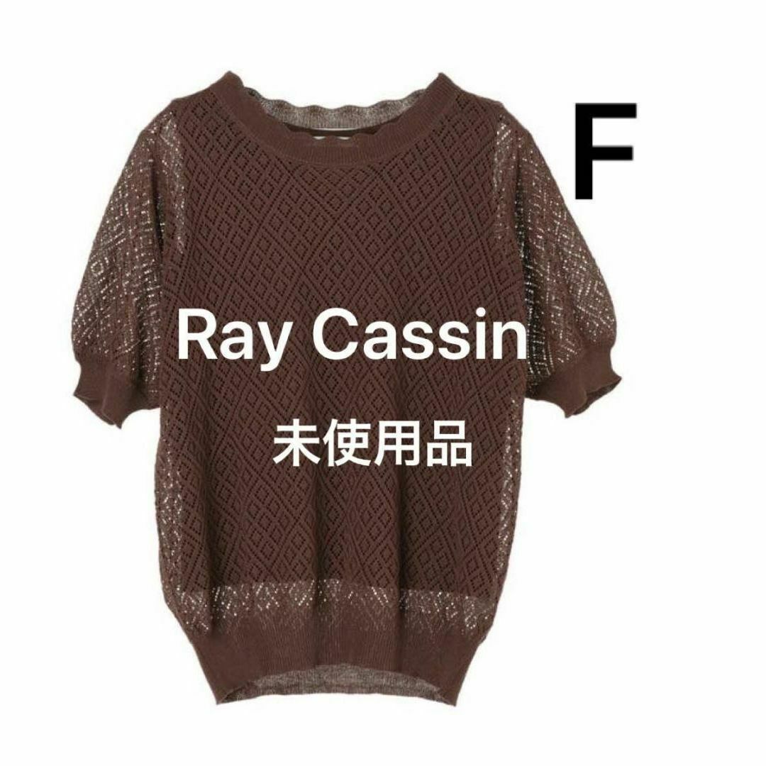 RayCassin(レイカズン)の未使用 レイカズン 透かしニットプルオーバー F S M L レース ブラウン レディースのトップス(カットソー(半袖/袖なし))の商品写真