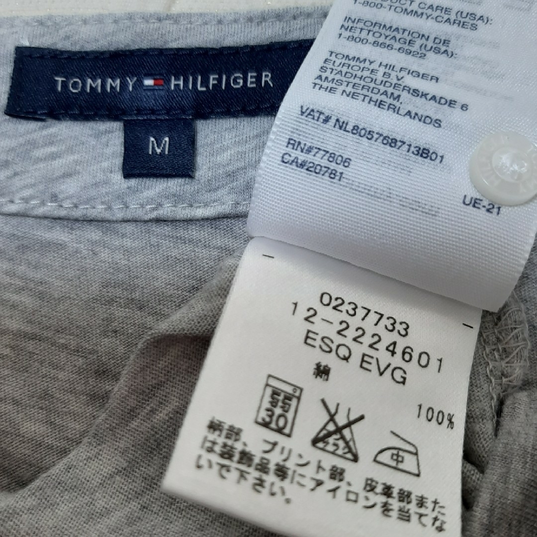 TOMMY HILFIGER(トミーヒルフィガー)の#TOMMY HILFIGER／綿100%／ロングTシャツ&チュニック／M／直有 レディースのトップス(Tシャツ(長袖/七分))の商品写真
