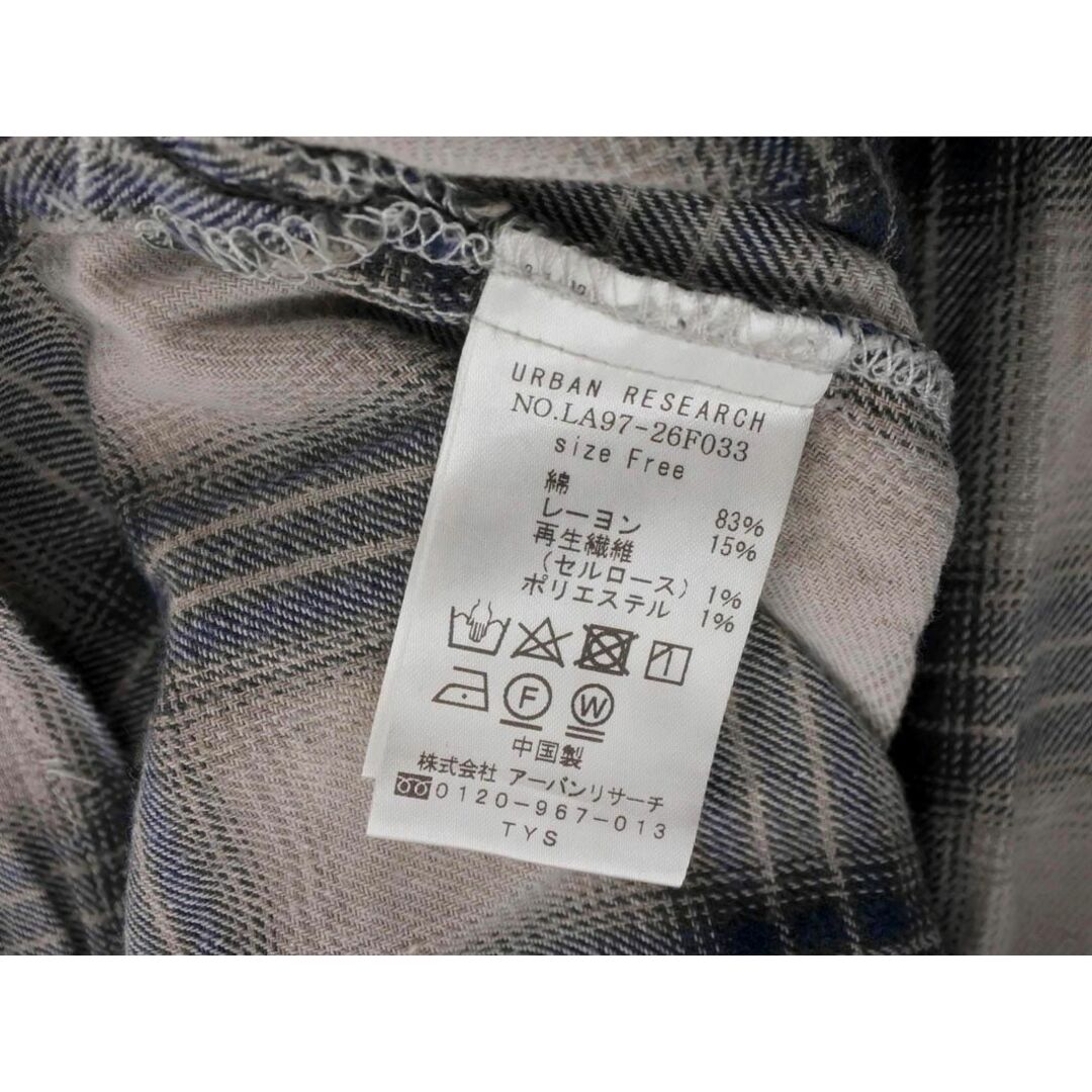 URBAN RESEARCH(アーバンリサーチ)のURBAN RESEARCH Sonny Label アーバンリサーチサニーレーベル チェック シャツ ワンピース sizeF/グレー ■◇ レディース レディースのワンピース(ロングワンピース/マキシワンピース)の商品写真