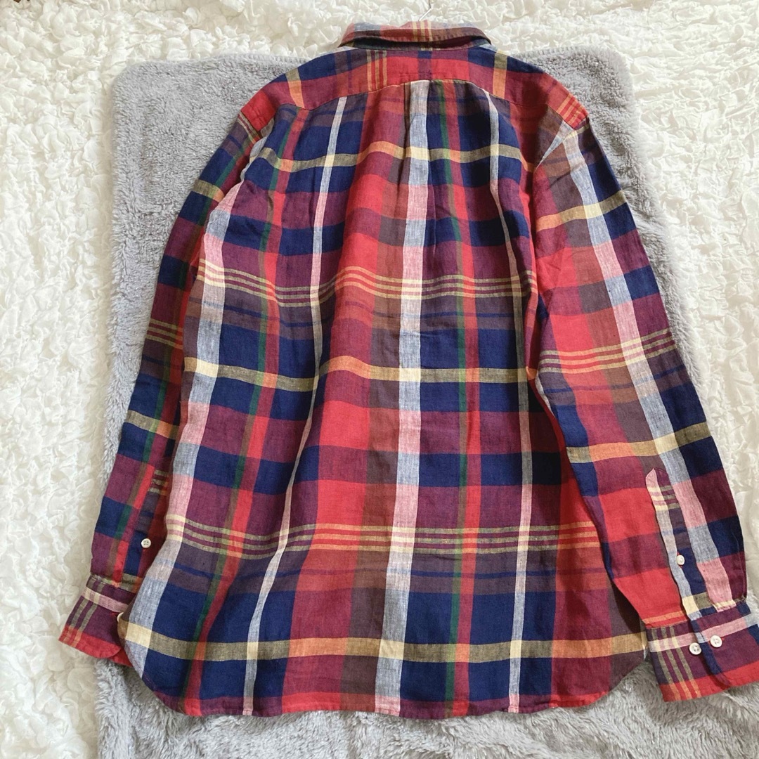 POLO RALPH LAUREN(ポロラルフローレン)の【ポロラルフローレン】未使用 美品✨リネン100%  現行タグ  L チェック レディースのトップス(シャツ/ブラウス(長袖/七分))の商品写真