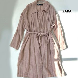 ザラ(ZARA)の【ザラ】リネン100％ スプリングコート トレンチコート ベルト付 L(スプリングコート)