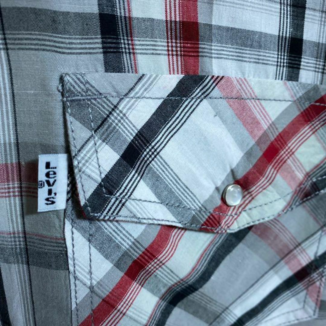 Levi's(リーバイス)のリーバイス チェック柄 長袖 シャツ USA古着 90s メンズ タグ ロゴ 赤 メンズのトップス(シャツ)の商品写真