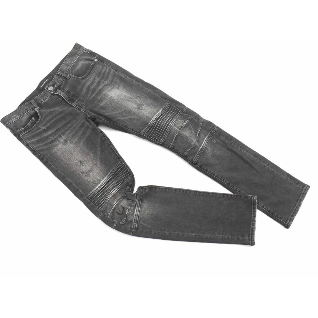 JACKROSE(ジャックローズ)のJACKROSE ジャックローズ ダメージ加工 スキニー デニムパンツ size33/黒 ■■ メンズ メンズのパンツ(デニム/ジーンズ)の商品写真