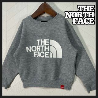 THE NORTH FACE - ノースフェイス トレーナー スウェット デカロゴ グレー キッズ 100