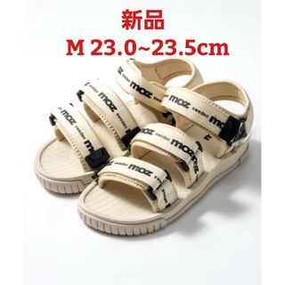 moz - 新品 moz モズ ロゴデザイン ベルト スポーツサンダル  M アイボリー