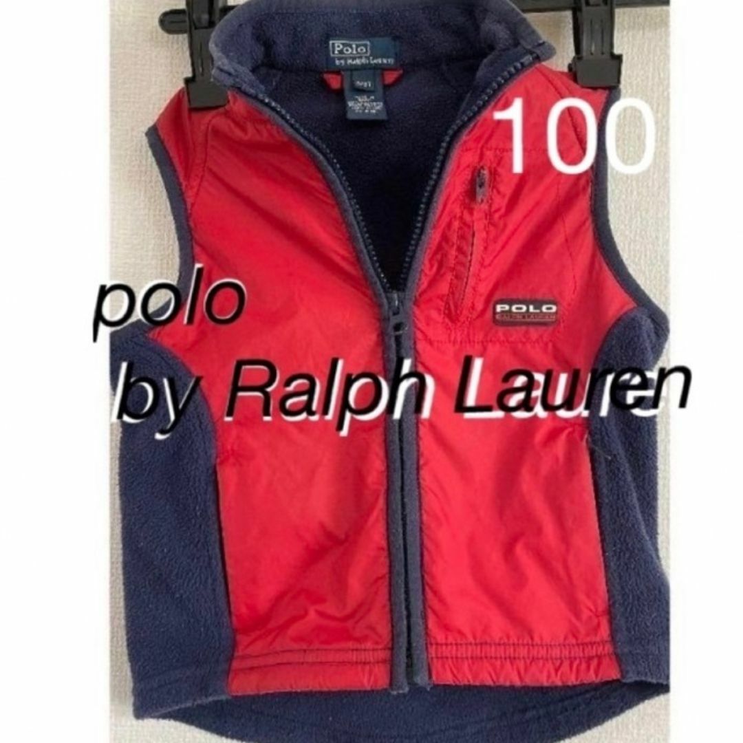 POLO RALPH LAUREN(ポロラルフローレン)の値下げ ポロ ラルフローレン ベスト レッド ネイビー 100 アウター キッズ/ベビー/マタニティのキッズ服男の子用(90cm~)(ジャケット/上着)の商品写真