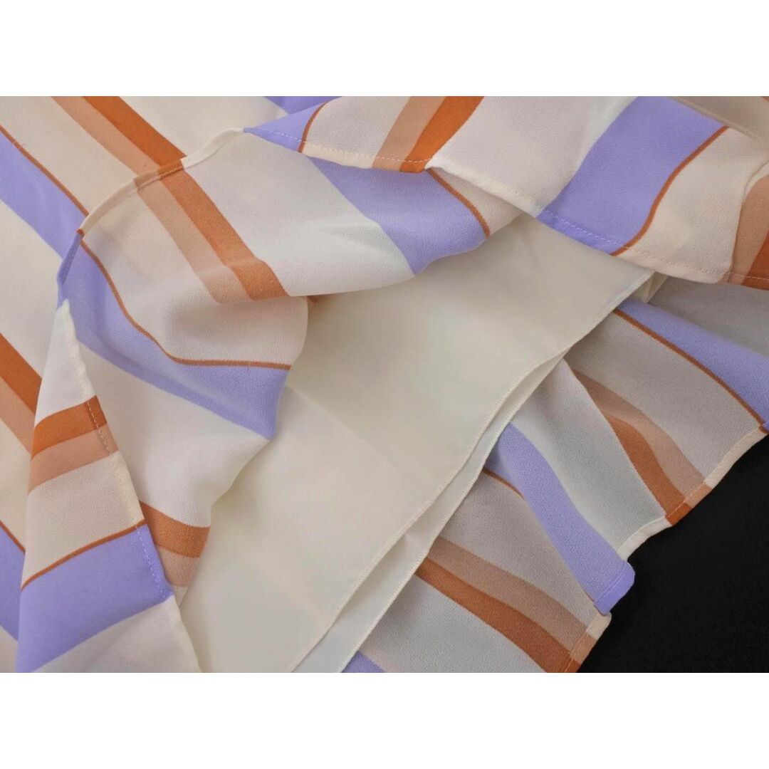 UNITED ARROWS(ユナイテッドアローズ)のJewel Changes ジュエルチェンジズ ユナイテッドアローズ マルチストライプ フレア スカート size36/オフホワイトｘ水色ｘブラウン ■◇ レディース レディースのスカート(ロングスカート)の商品写真