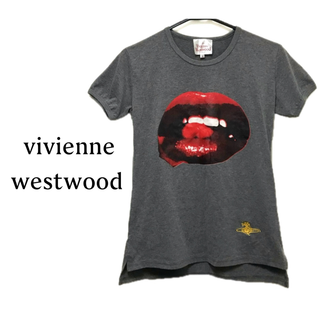 Vivienne Westwood(ヴィヴィアンウエストウッド)のヴィヴィアンウエストウッド【美品】《希少》リップ オーブ刺繍 半袖 カットソー レディースのトップス(Tシャツ(半袖/袖なし))の商品写真