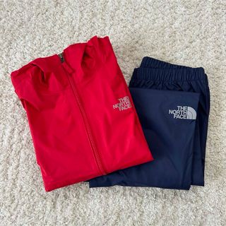 THE NORTH FACE - ノースフェイス　レインウェア キッズ ユリイカ 150 防水 上下（赤青）セット