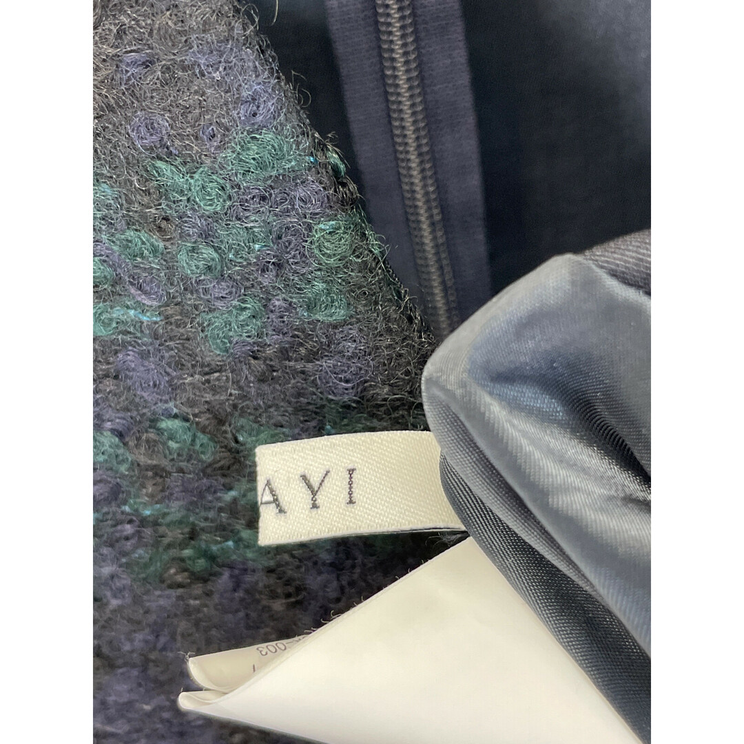 ANAYI(アナイ)のアナイ 23年製 グリーン×ネイビー ウールナイロン ループチェック ジャンパースカート 34 レディースのスカート(その他)の商品写真