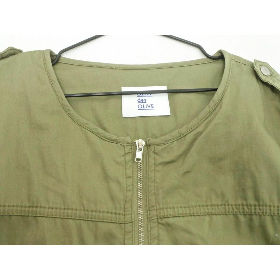 OLIVEdesOLIVE(オリーブデオリーブ)のOLIVE des OLIVE オリーブデオリーブ ノーカラー ジャケット sizeS/カーキ ■◇ レディース レディースのジャケット/アウター(ノーカラージャケット)の商品写真