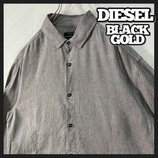 DIESEL - 希少 DIESEL BLACK GOLD 綿麻 シャツ 長袖 リネン 無地