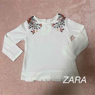 ザラキッズ(ZARA KIDS)のZARA⭐︎フラワープリント長袖Tシャツ(Tシャツ/カットソー)